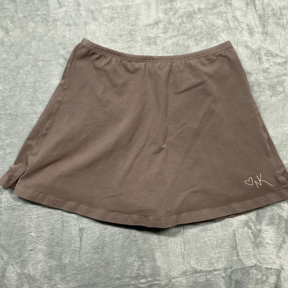 Los Angeles Apparel Skort Womens Medium Brown No Wrong Moves Cotton Spandex USA